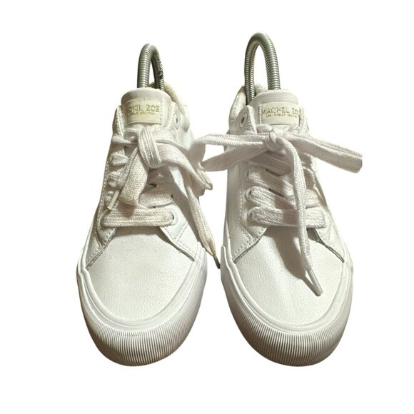 Rachel Zoe White Leather Casual Sneakers Size 7 Lace Up - Picture 2 of 8
